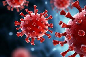 ai generativo. Projeto apresentando a ba.2.86 pirola coronavírus Novo variante, com uma proeminente vírus placa dentro impressionante cores. foto