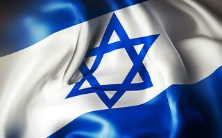 ai generativo. fechar acima acenando bandeira do Israel. bandeira símbolos do Israel. foto