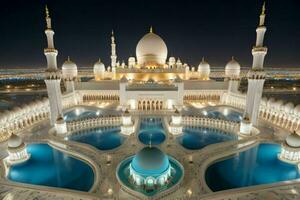 sheikh zayed grande mesquita dentro abu dhabi. fundo. ai generativo pró foto