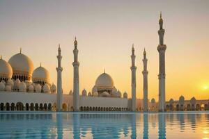 sheikh zayed grande mesquita dentro abu dhabi. fundo. ai generativo pró foto