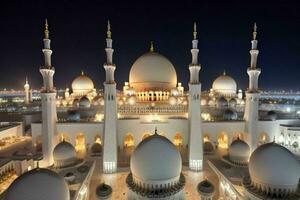 sheikh zayed grande mesquita dentro abu dhabi. fundo. ai generativo pró foto