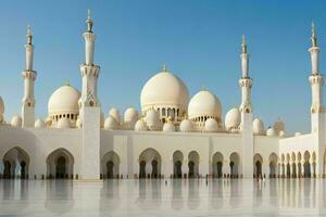 sheikh zayed grande mesquita dentro abu dhabi. fundo. ai generativo pró foto