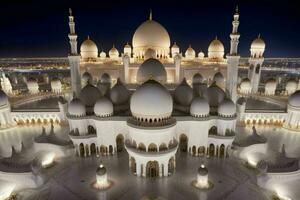 sheikh zayed grande mesquita dentro abu dhabi. fundo. ai generativo pró foto