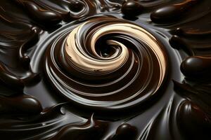 extravagante decadente Sombrio chocolate redemoinho. gerar ai foto