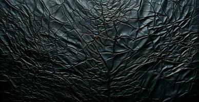 panorâmico textura do Preto eco couro - ai gerado imagem foto