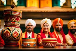 indiano Casamento cerimônia dentro Délhi. gerado por IA foto