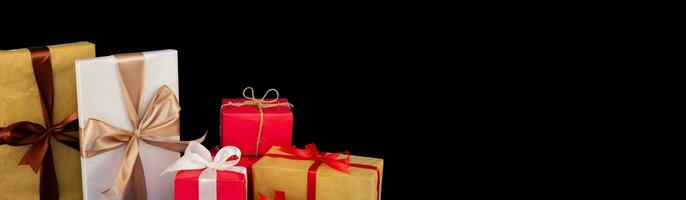 Natal bandeira com vermelho e Preto presente caixa foto