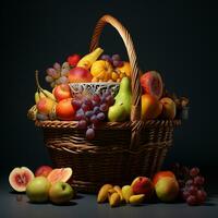 frutas cesta cenário foto