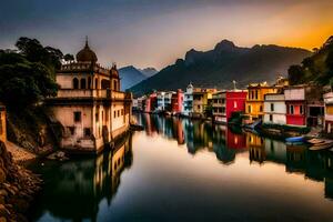 a lindo cidade do udaipur, rajastão, Índia. gerado por IA foto