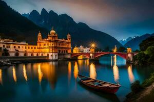 a Palácio do a Principe do Paquistão, Índia. gerado por IA foto