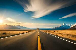 a estrada para a futuro. gerado por IA foto