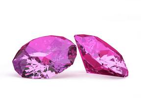 Rosa gemas ou diamantes branco fundo foto