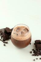 gelado chocolate milkshake, verão refresco bebidas foto