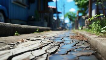 velho, oxidado construção exterior misturas com natureza resistido padrões gerado de ai foto