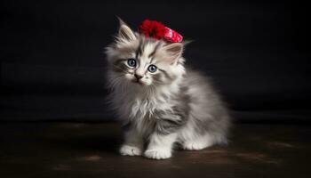 fofa gatinho, pequeno animal, doméstico gato, jovem mamífero, felino retrato gerado de ai foto