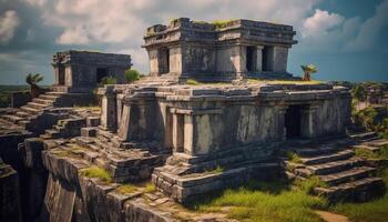 antigo ruínas aguarde história, culturas, e espiritualidade dentro famoso destinos gerado de ai foto