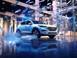 Hyundai Tucson exibição. generativo ai foto