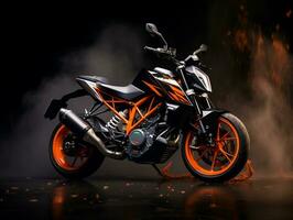 ktm 390 duque exibição. generativo ai foto