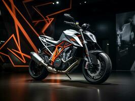 ktm 1290 super duque r exibição. generativo ai foto