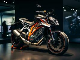 ktm 1290 super duque r exibição. generativo ai foto