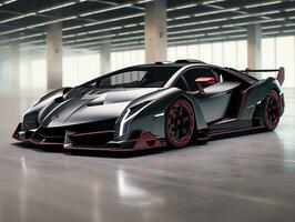 lamborghini veneno exibição. generativo ai foto