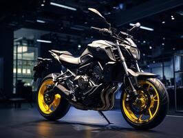 Yamaha mt-07 exibição. generativo ai foto