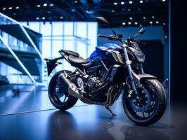 Yamaha mt-07 exibição. generativo ai foto