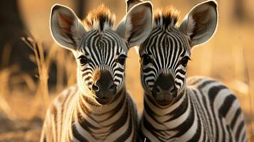 foto do coração derretido dois zebras com a ênfase em expressão do amar. generativo ai