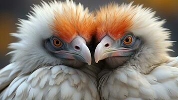 foto do coração derretido dois abutres com a ênfase em expressão do amar. generativo ai