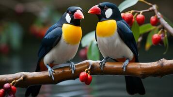 foto do coração derretido dois tucanos com a ênfase em expressão do amar. generativo ai