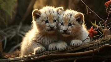 foto do coração derretido dois linces com a ênfase em expressão do amar. generativo ai