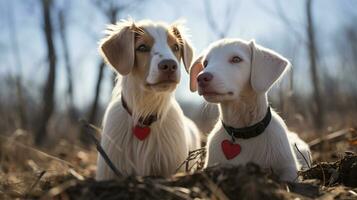 foto do coração derretido dois cabras com a ênfase em expressão do amar. generativo ai