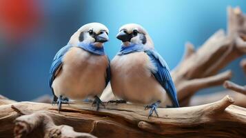 foto do coração derretido dois azul gaios com a ênfase em expressão do amar. generativo ai