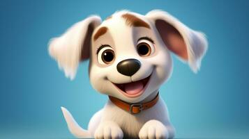 uma fofa pequeno cachorro dentro Disney desenho animado estilo. generativo ai foto