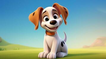 uma fofa pequeno cachorro dentro Disney desenho animado estilo. generativo ai foto