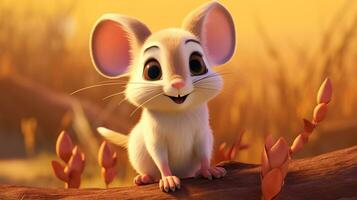 uma fofa pequeno canguru rato dentro Disney desenho animado estilo. generativo ai foto