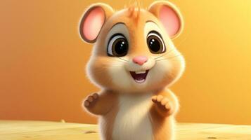 uma fofa pequeno hamster dentro Disney desenho animado estilo. generativo ai foto
