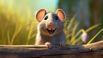 uma fofa pequeno bengala rato dentro Disney desenho animado estilo. generativo ai foto