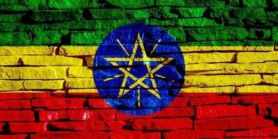 bandeira do Federal democrático república do Etiópia em uma texturizado fundo. conceito colagem. foto