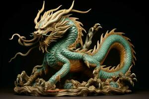 misterioso chinês mítico Dragão. gerar ai foto