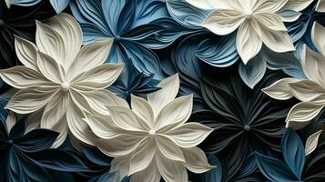abstrato Projeto do azul floral papel de parede foto