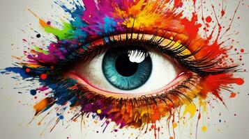 abstrato olho retrato cores Espirrar criatividade espectro foto
