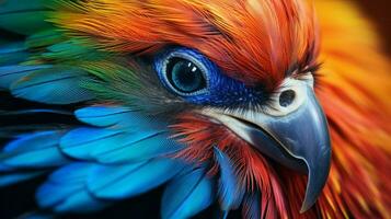 animal dentro natureza pena multi colori fechar acima azul bico foto