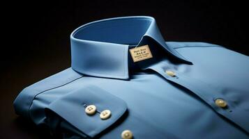 azul camisa rótulo simboliza luxo moda indústria foto
