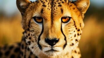 fechar acima retrato do majestoso guepardo encarando foto