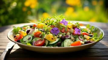 fresco orgânico vegetariano salada uma saudável gourmet verão foto