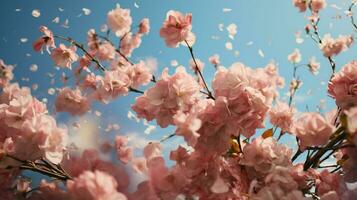 fresco Rosa pétalas dentro uma florescendo ramalhete foto