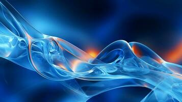 futurista pano de fundo do azul abstrato molecular movimento foto