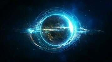brilhando esfera órbitas planeta terra dentro espaço foto
