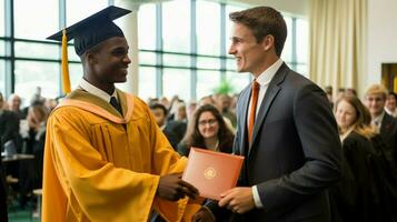 graduação cerimônia comemora aluna realização foto